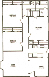 Three Bedroom / Two Bath - 1,430 Sq.Ft.*